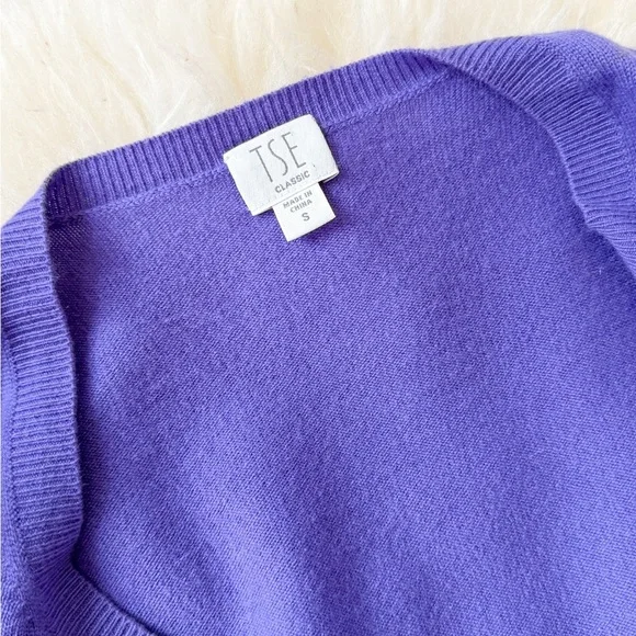 TSE Classic Cashmere Purple Cardigan Preppy Womens Knit - Picture 2 of 9